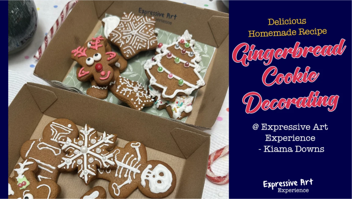 Banner for gingerbread cookie decorating workshop